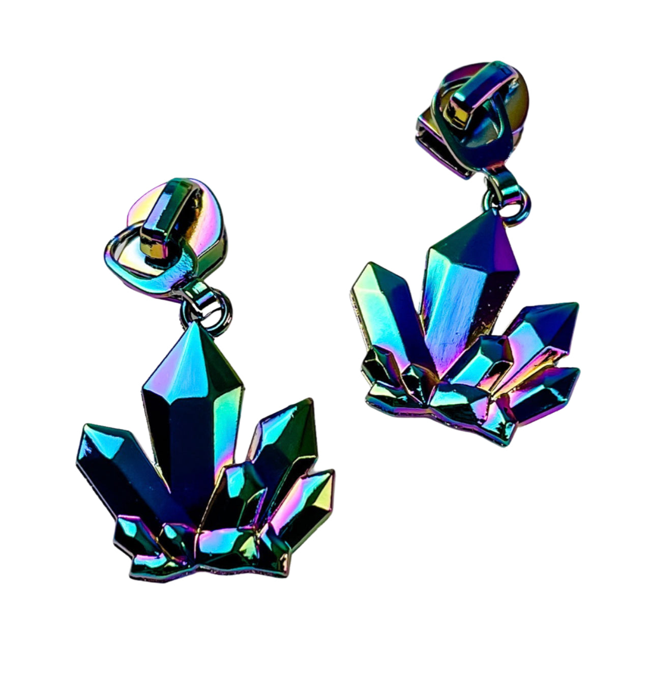 Rainbow Diamond Gem #5 Zipper Pull Set of 2 – Crystal Bay Supplies