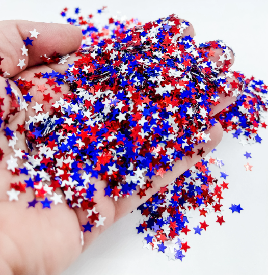 Red White & Blue Star Glitter C7-2-1 – Crystal Bay Supplies